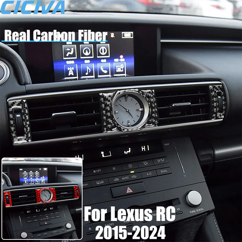 Echte Carbonfaser Autozubehörteile Mittelkonsole Lüftungsgitter-Abdeckung Weicher Aufkleber Für Lexus RC300 RC350 RC200T 2015 16 17 18 19 20-2024