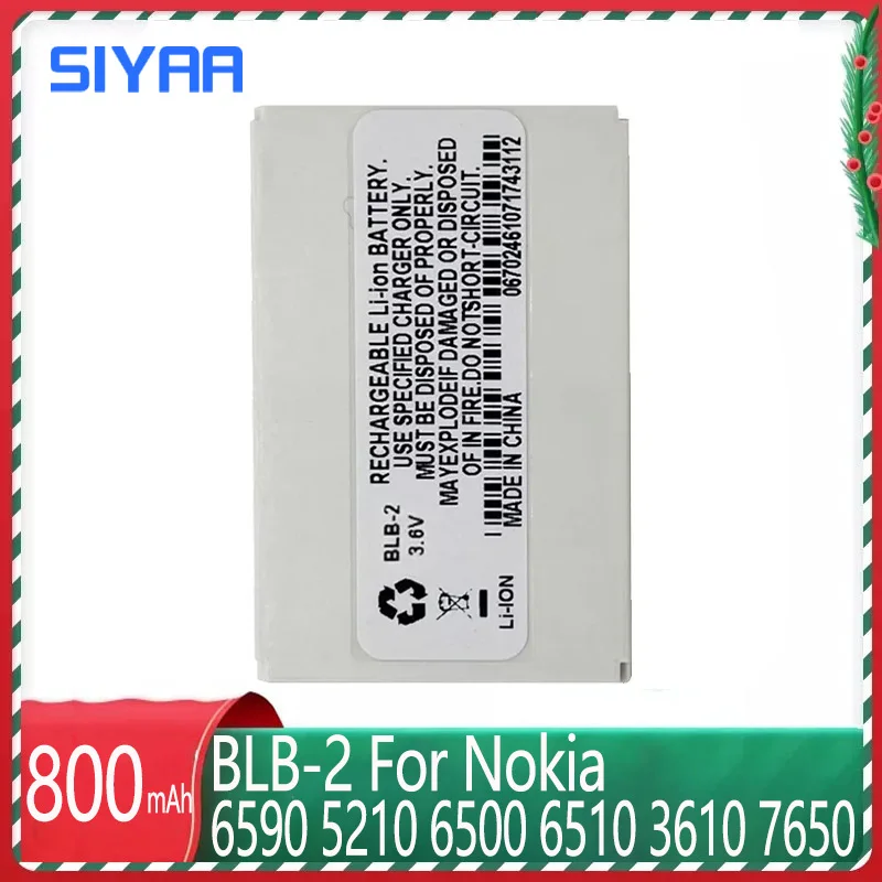 SIYAA New BLB2 BLB-2 BLB 2 Battery For Nokia 6590 5210 6500 6510 3610 7650 8270 8910 8910i 8210 6590i Replacement Phone Bateria