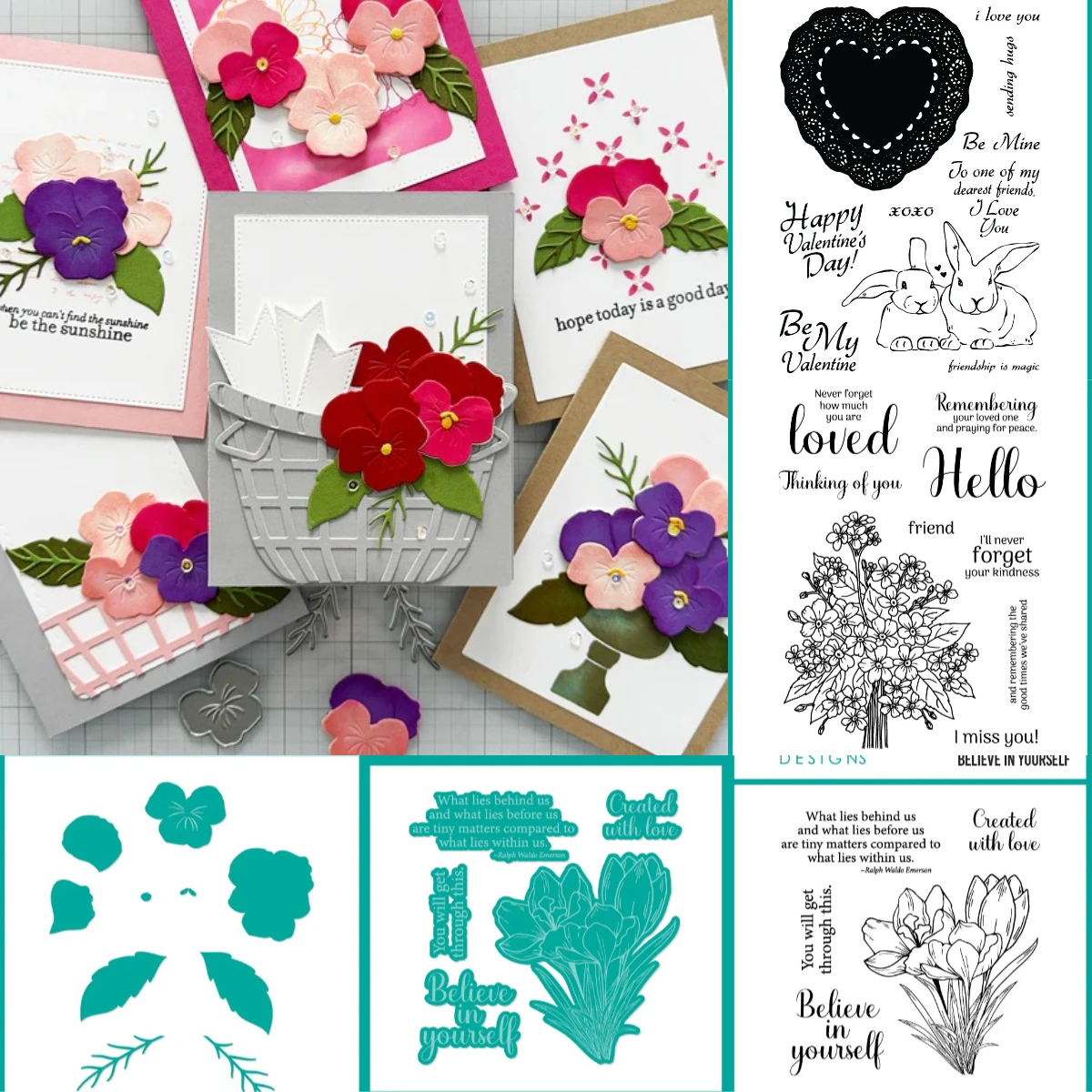 

Numbers and Flowers Stamps Metal Cutting Dies Scrapbook Diary Decoration Stencil Embossing Template DIY Greeting Card Handmade