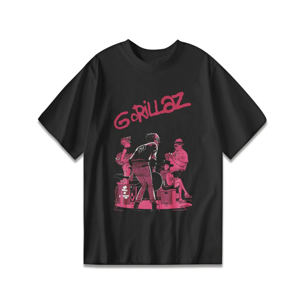 

Gorillaz T-shirt BAND GORILLAZ VIRTUAL Alternative Regular GRAPHIC Music American Band Singer Street Hip-hop Short-sleeved Women