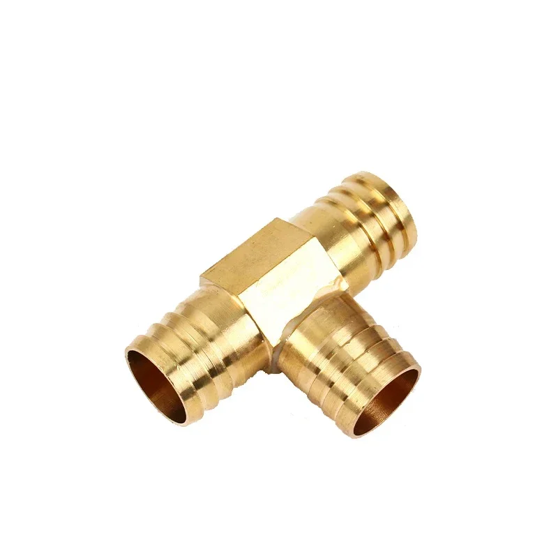 Brass Splicer Pipe Fitting T Shape 3 Way Hose Barb 6 8 10 12 16 mm Copper Barbed Connector Joint Air Water Oil Coupler Adapter