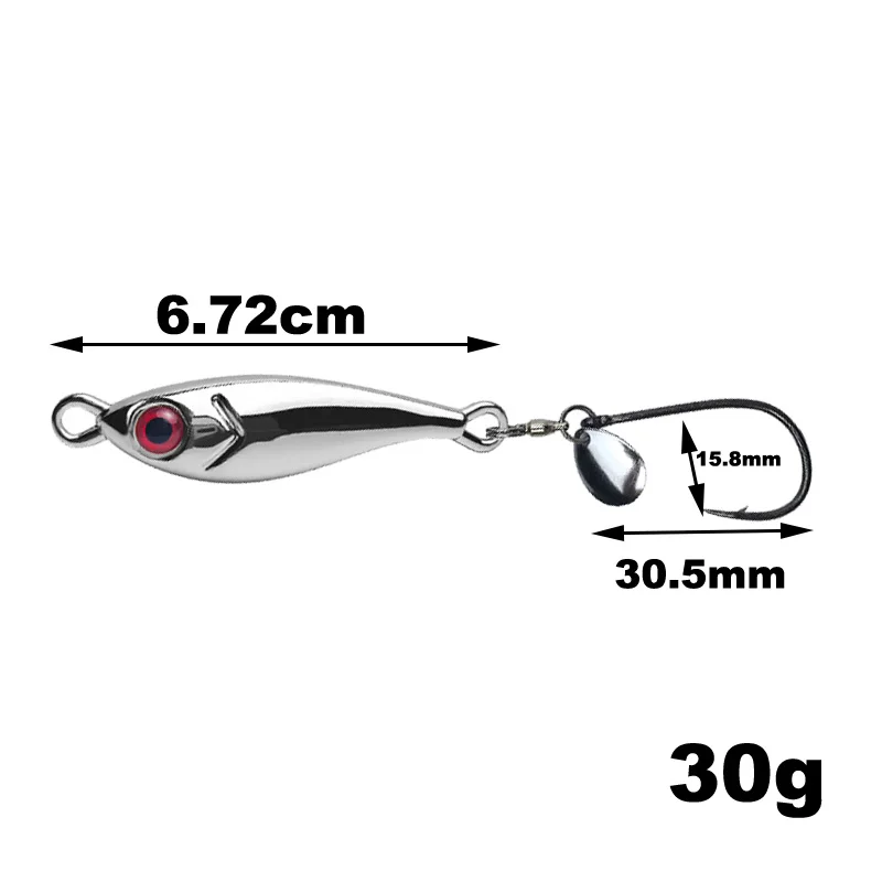 4 Stück 5g-30g Silberne Metall-Angelköder, Metall-Jigging-Köder für Wolfsbarsch, Makrele, Schnapper, Wurfangelköder, Meeresfischerei-Zubehör – Detail 6