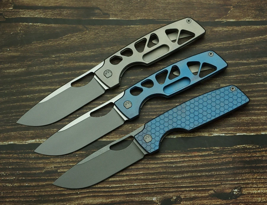 LEMIFSHE Cedar 154CM Steel Titanium Alloy Handle Folding Knife Outdoor Camping Kitchen Survival EDC Tool