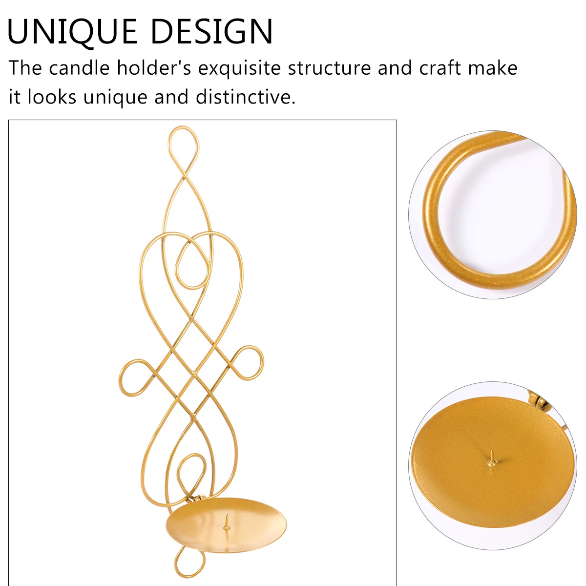 

1Pcs Metal Holder Iron Art Wall Hanging Candlestick for Home Decoration Party Wedding Xmas Modern Creative Candlestick