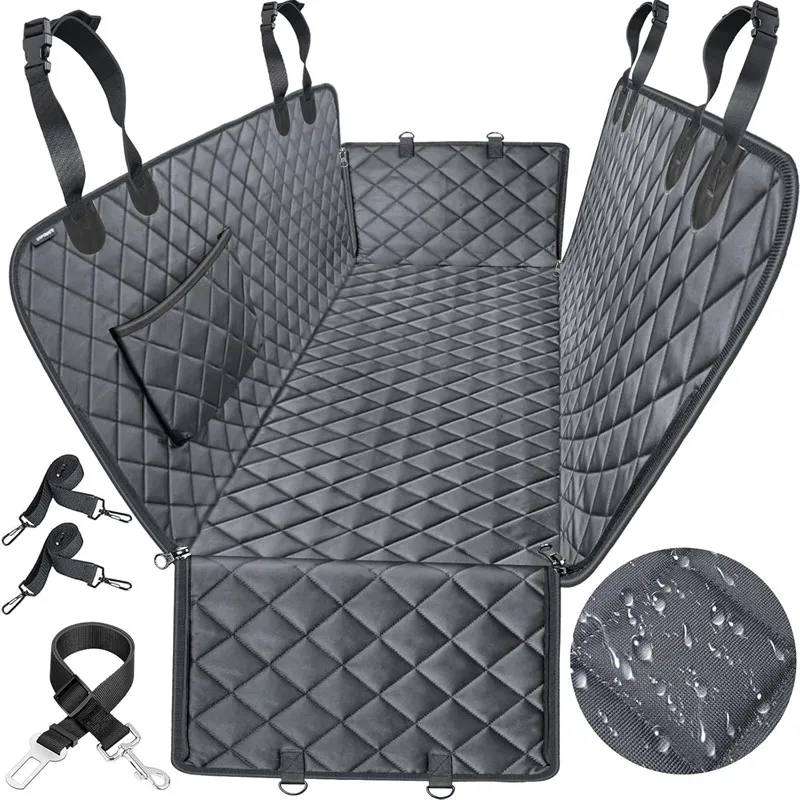 Waterproof Pet Car Seat Cover Dog Hammock 600D Heavy Duty Anti-Scratch Non-Slip Car Truck and SUV Pet Rear Seat Cover