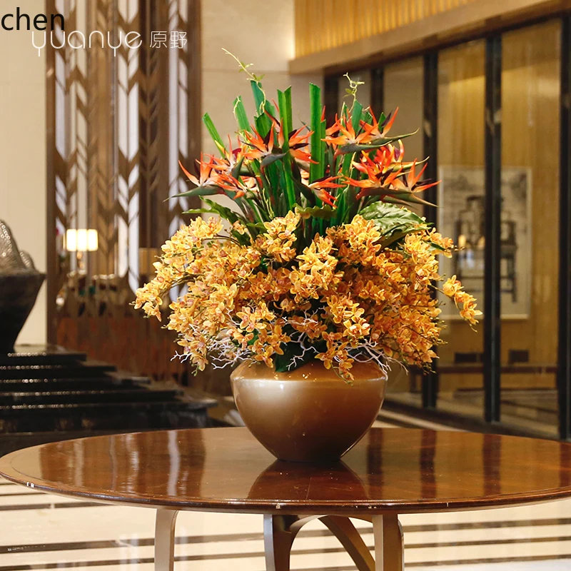 

ZML simulated flower ornament large hall atrium round table top front desk villa shopping mall decoration fake flower