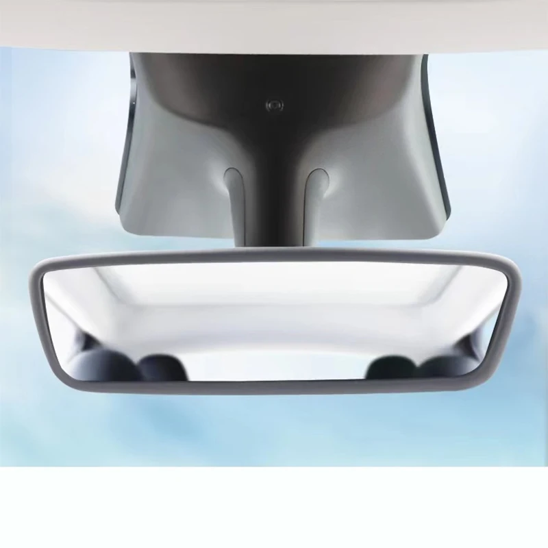 For Tesla Model 3Y Interior Accessories Rearview Mirror Protector Trim Silicone Decor Frame White Pink Protection Strip Interior - view 6