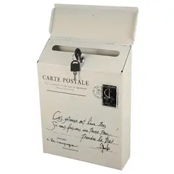 Retro Iron Mailbox Wall Mount Vintage Letter Lockable Decorative Suggestion Box Home Decor American Style Post Box Easy