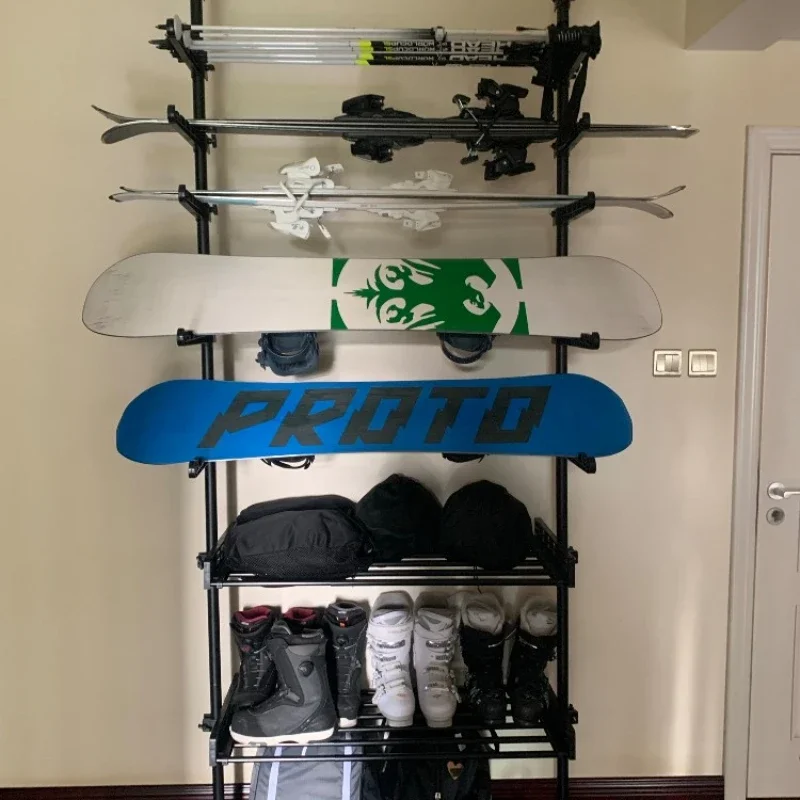 Skiboard themed home storage rack, no punching skateboard, land surfing board, snow equipment display