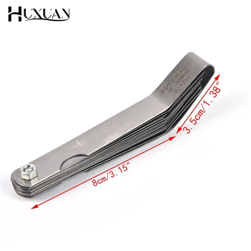 1 set for 16 Blades Feeler Gauge 0.05 to 1mm Thickness Curved Stainless Steel Gap Metric Filler Feeler Gauge HOT