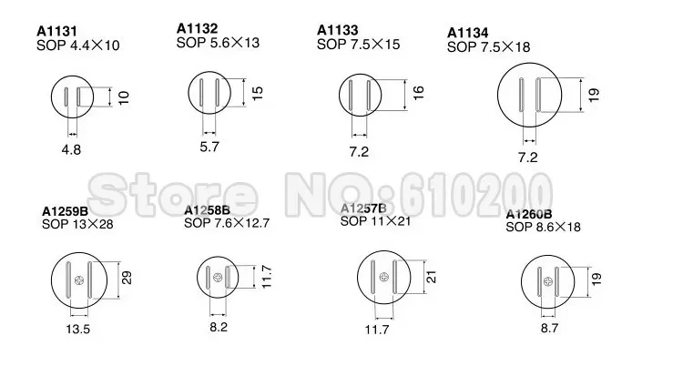 8 PCS/SET A1131B/A1132B/A1133B/A1134B...SOP Series BGA Nozzle FOR 850/852 Hot Air Rework Stations Soldering SMD--SAIKE ATTEN