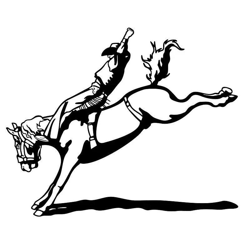 

16 * 13cm Riding Cowboy Athletic Western Style Car Window Bumper Motorcycle Decoration Accessories Vinyl Car Stickers