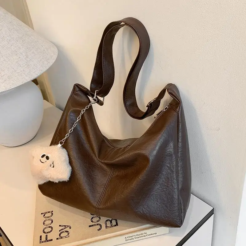 【MAX-22】Retro PU-Leder-Umhängetasche für Damen, große Kapazität, Unterarmtasche, modische, vielseitige Pendler-Einkaufstasche für Frauen, Geschenke – Detail 7