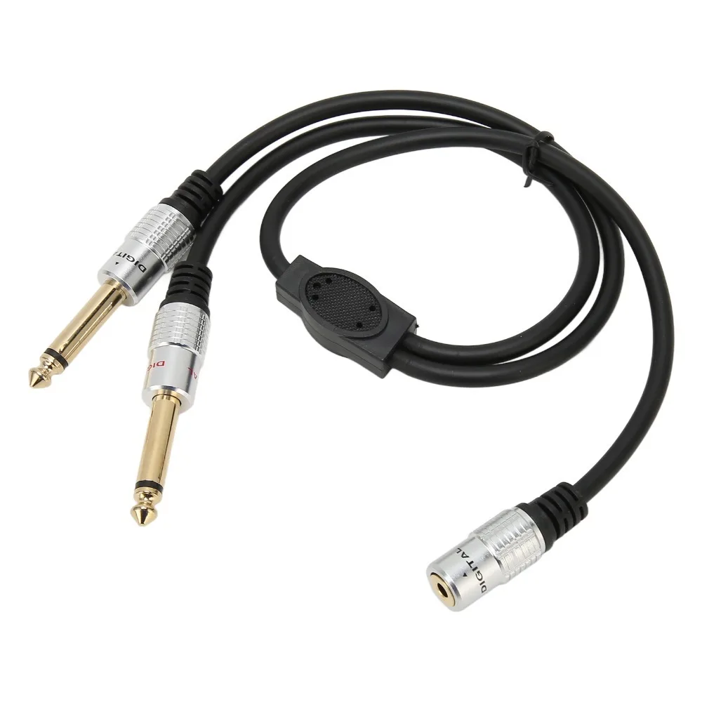 Gold Plated 1/8 Inch to 1/4 Stereo Splitter Y Cable 19.7in 3.5mm Female to Dual 6.35mm Male Dual Channel to Mono Audio Equipment