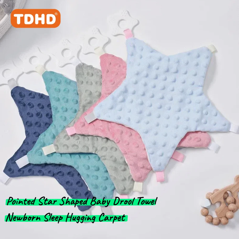 

TDHD Star-Shaped Soothing Baby Sleep Hugging, Soft Comfortable Polyester Woven Pacifier Cloth, Infant Saliva Towel, Mixed Color