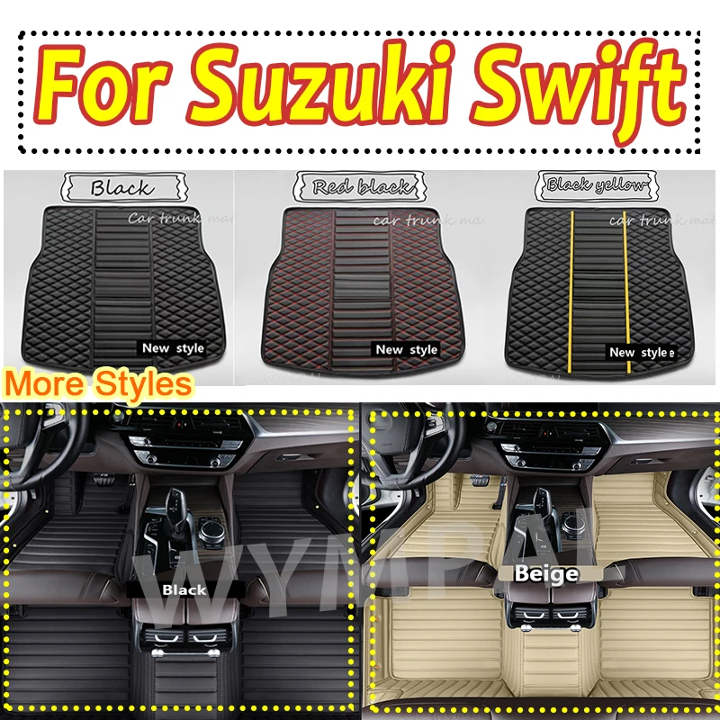 

Luxury Custom Automotive Car Floor Mats For Suzuki Swift 2013 2014 2015 2016 2017 Auto Luxury Leather Men Women Car Mats Full