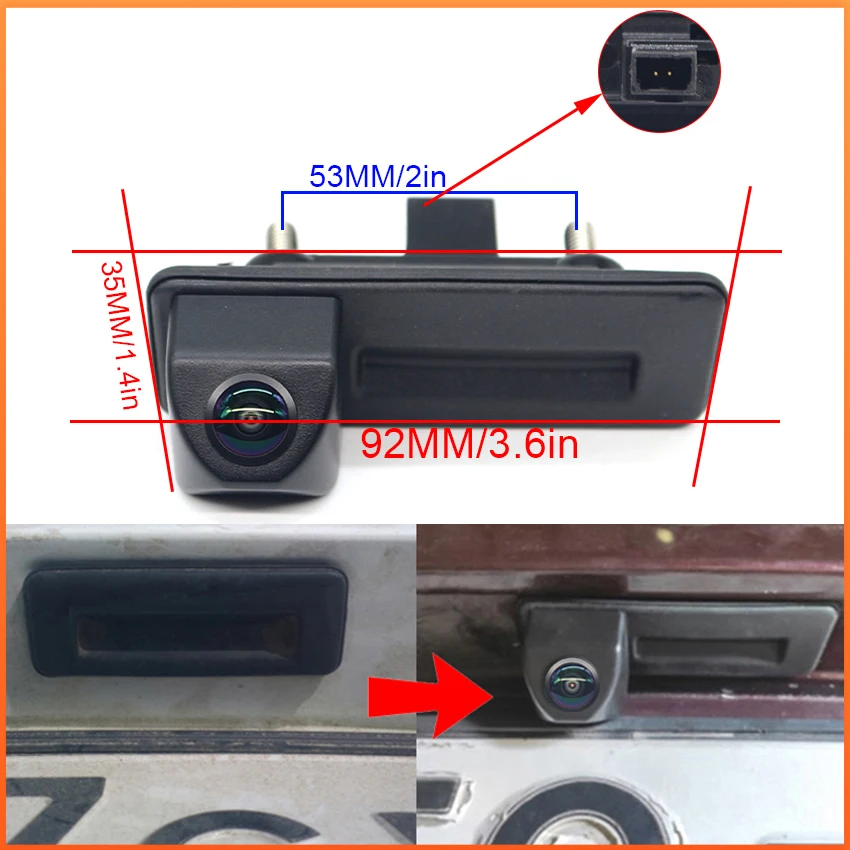 HD CCD 1080*720 Rear View Camera For Skoda Superb MK2 Octavia A5 A7 2008~2014 Car Trunk Handle Camera Reverse Parking Monitor
