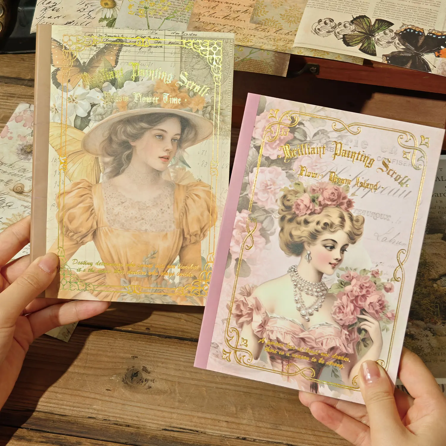 40sheets Retro Ins Decor Junk Journal Material Background Paper Creative Collage DIY Scrapbook Handmade Aesthetic Craft Paper