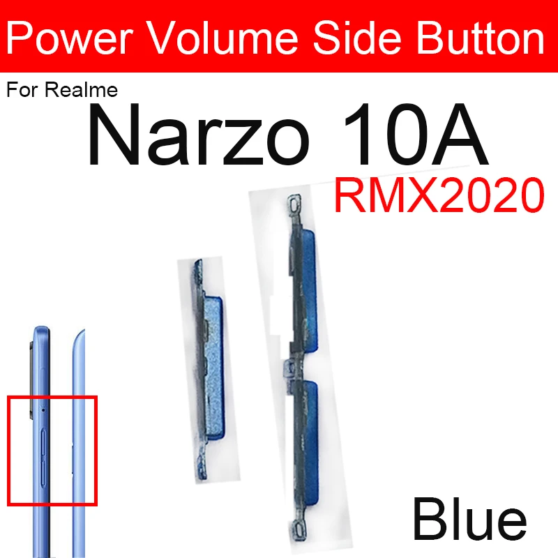 

Side Power Volume Button For Realme Narzo 10A Narzo 20 Pro Narzo 30A 30 Pro 30 5G Power Volume Side Keys Small Button Parts