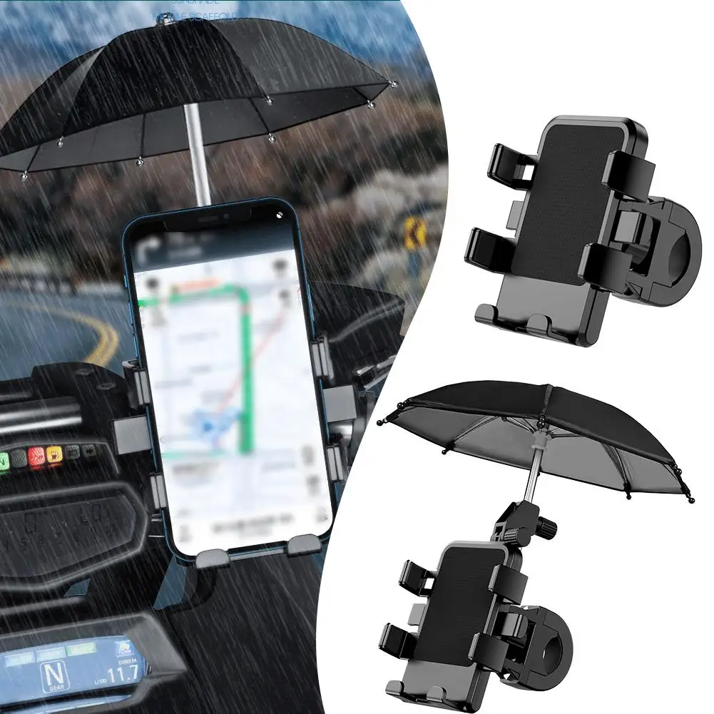 Bicycle Mobile Phone Holder Electric Vehicle/motorcycle Protect Against To Riding Sun With And Mobile Umbrella Rain Holder P4P5