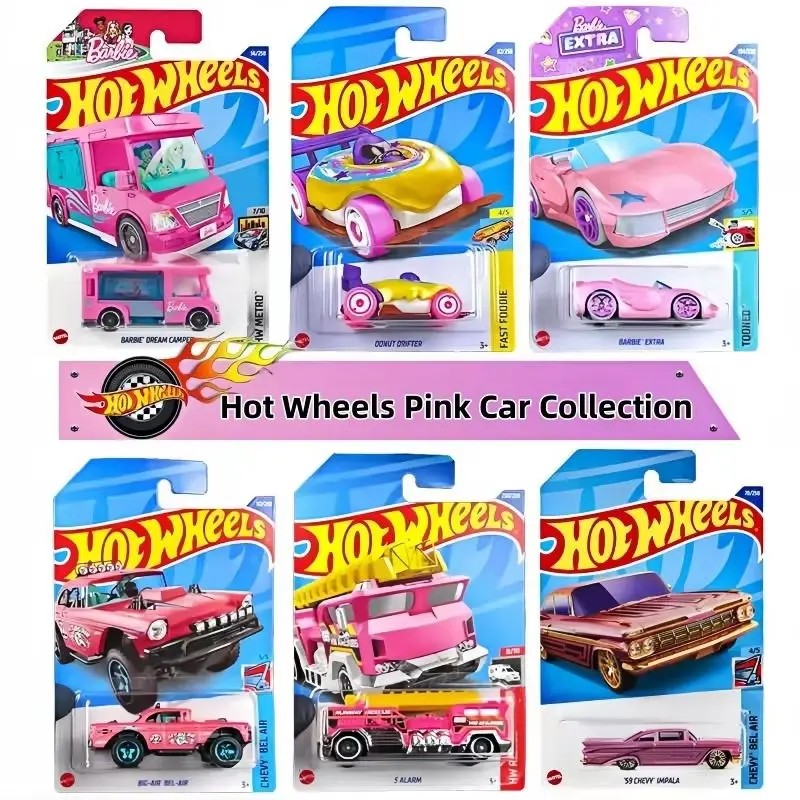 Mattel Hot Wheels Hot Sports Car In Pink Girl'S Dream Rv Donut 1/64 Diecast Collection Car Model Toy For Fans Birthday Gifts