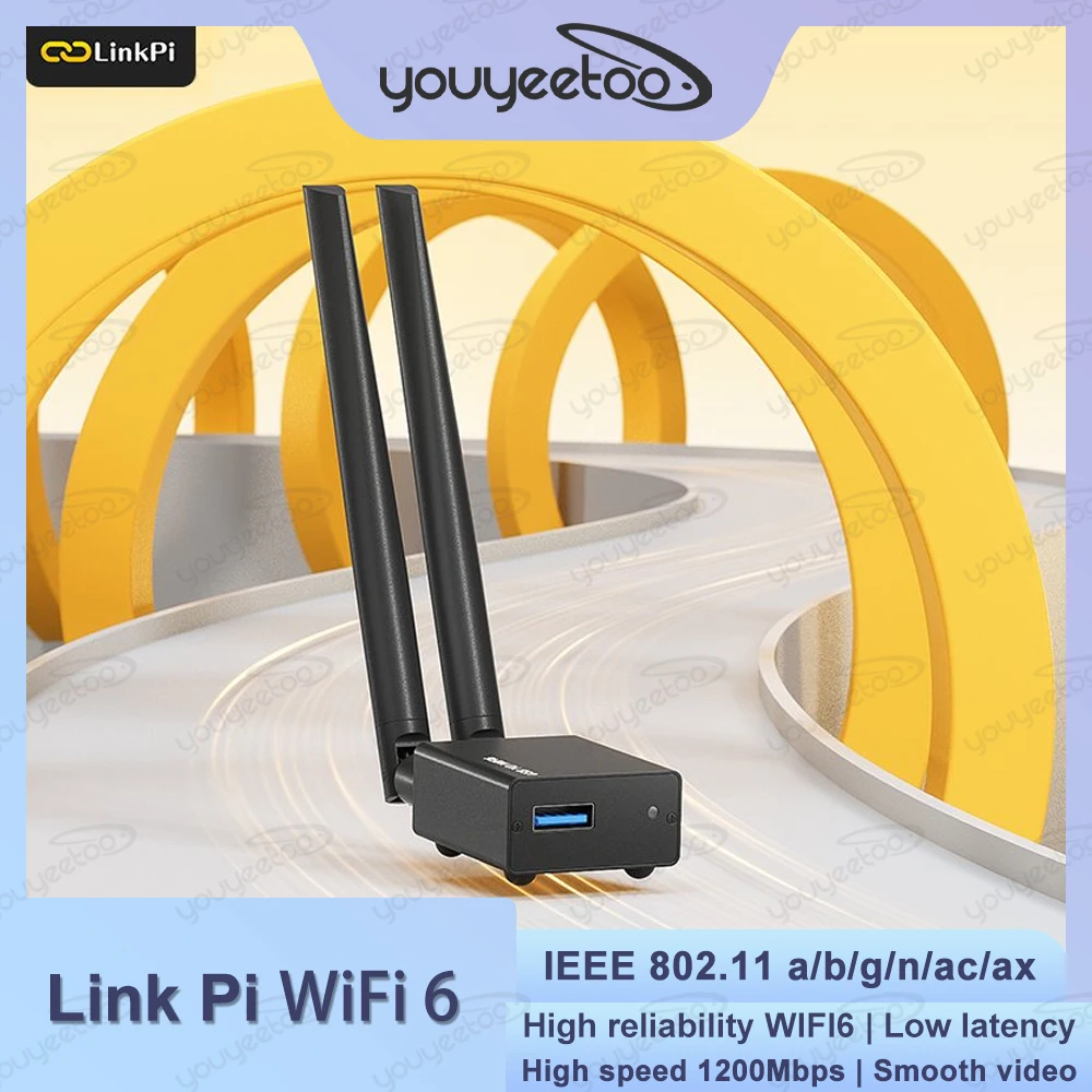 

LinkPi 1200Mbps Wireless Network Card Desktop WiFi6 Gigabit 5G Dual-band Network Signal Receiver USB To WIFI6 For LinkPi Encoder