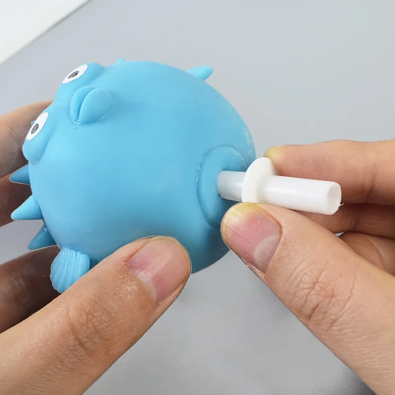 Novelty TPR Soft Rubber Inflatable Marine Animal Sensory Ball Creative Funny Inflatable Animal Decompression Squeeze Ball Toy