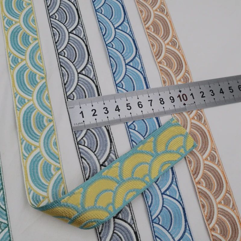 5M Chinese Style Fan-shaped Wave Pattern Lace Trim Costume Hanfu Collar Cuff Clothing Sewing Trimming