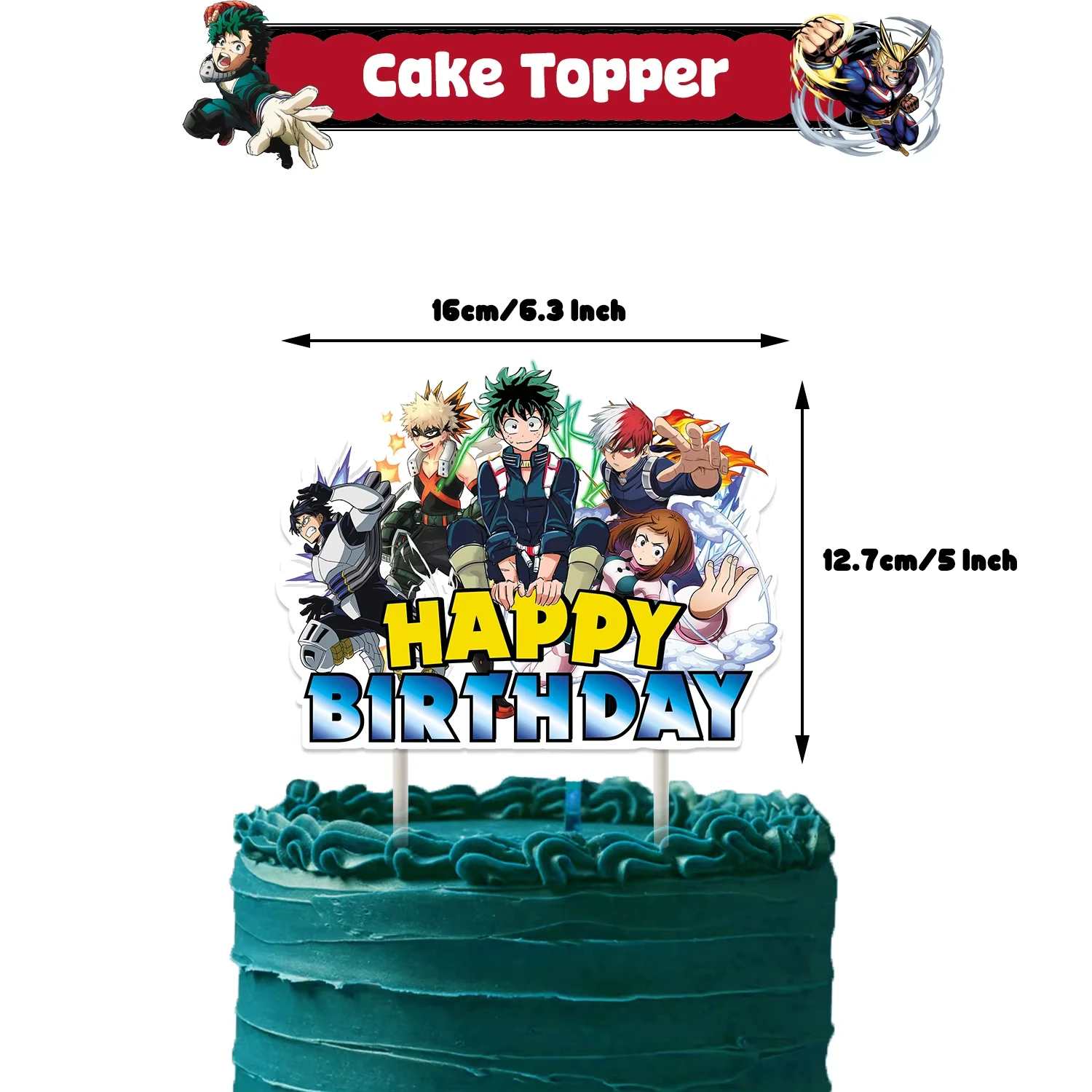 My Hero Academia Geburtstagsparty-Dekoration, Einweggeschirr, Tassenteller, Ballon-Hintergrund, Banner, Kinderbevorzugung, Babyparty-Zubehör – Detail 8