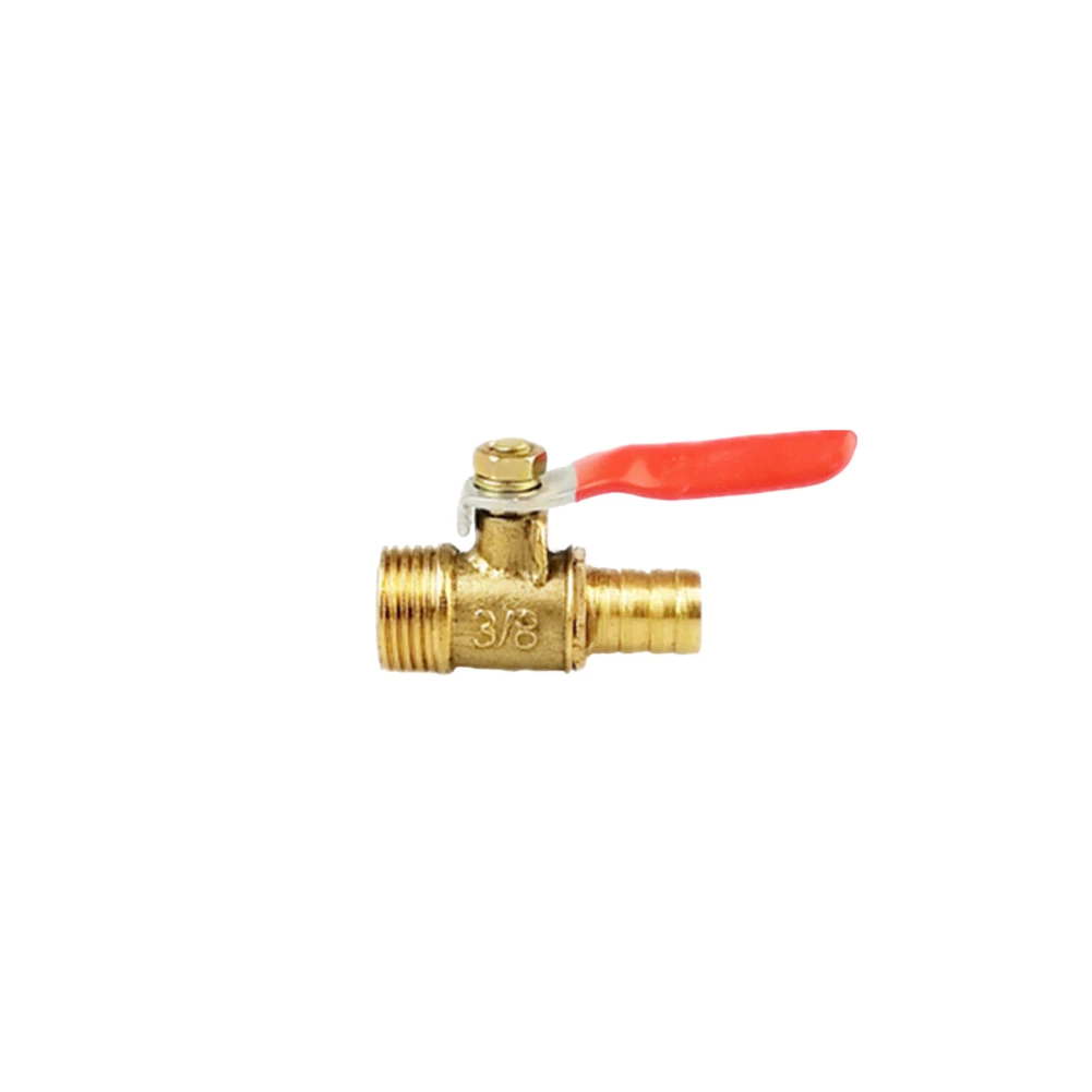 Small ball valve red handle brass for natural gas For water pipe 1 quarter 3 eighth 1 half clear on off indicators
