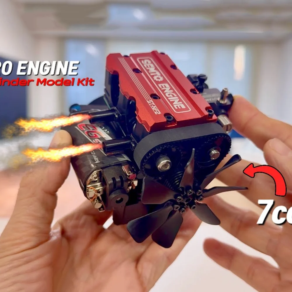 TOYAN FS-L200AC Inline Twin Cylinder Four Stroke Engine Model Air Cooled Nitro Internal Combustion Engine Model with Starter Kit
