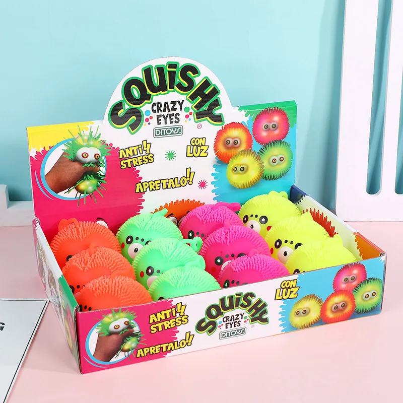 Squishy Flash Novelty Kawaii Seal Squeeze Ball Pinch Funny Glow Marine Animal Furry Ball Sensory Fidget Kids Decompression Toy