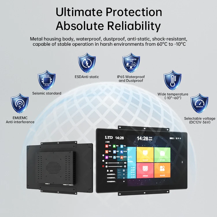 Embedded Industrial Touchscreen Panel PC Open Frame High-Brightness Display with IP65 Protection for  Automation Outdoor Kiosks