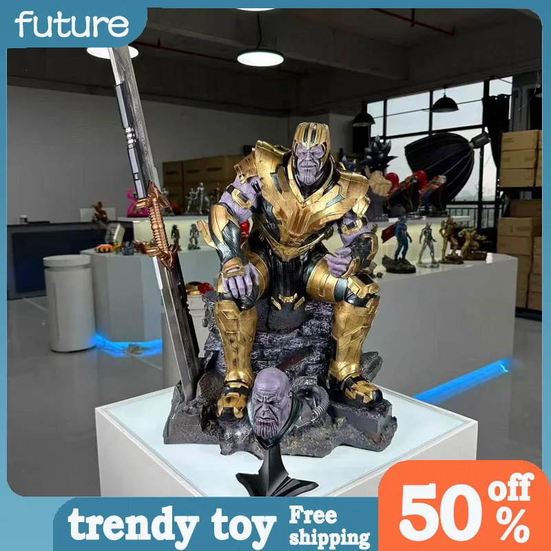 

1/4 The Avengers Figure Thanos Sitting Posture Magnetic Suction Anime Model Resin Desktop Ornament Decorations Adults Toys Gifts