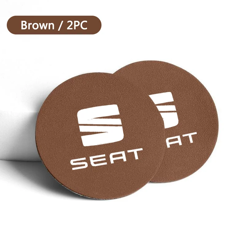 2pcs Car Coasters Anti-Slip Pad Water Cup Holder Slot Pad For Seat Leon 5F Mk3 Ibiza 6J Tarraco Arona Ateca Interior Accessories view 6