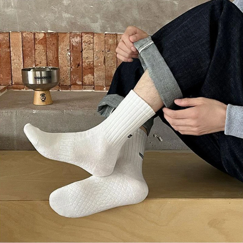 Dreamlikelin 5Pairs/lot Men's Autumn Winter Mid‑Calf Socks Sweat‑Absorbent Breathable Anti‑Slip Running Sports Socks