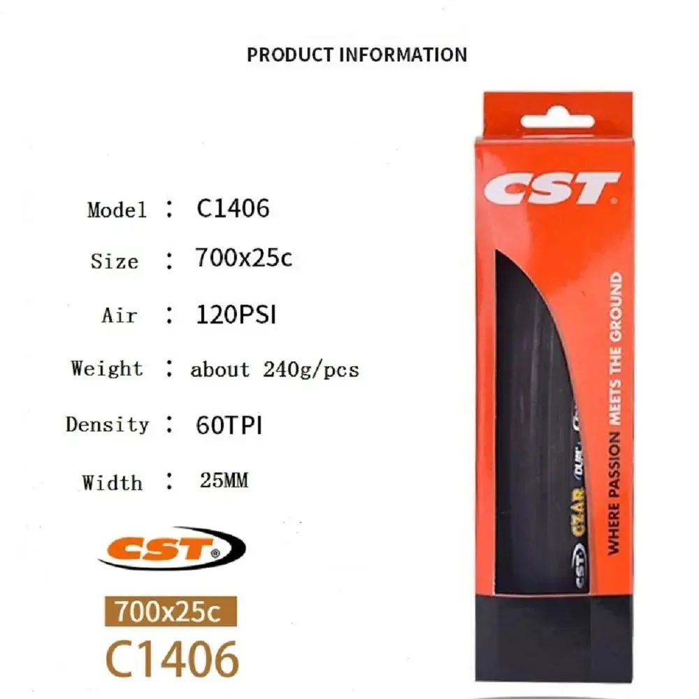 AliExpress CST C1406 700x25C Road Bicycle Tire 25-622 60TPI 700C Bike Tyre DUAL Double Rubber 60 TPI CZAR 120