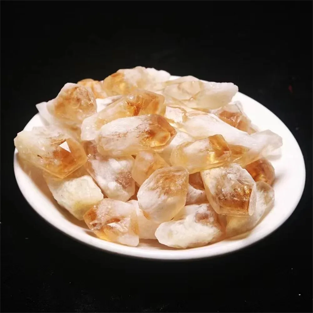 Natural Brazilian Citrine Rough Stone 200g Yellow Quartz Crystal Point Bulk Healing Gemstone Specimen