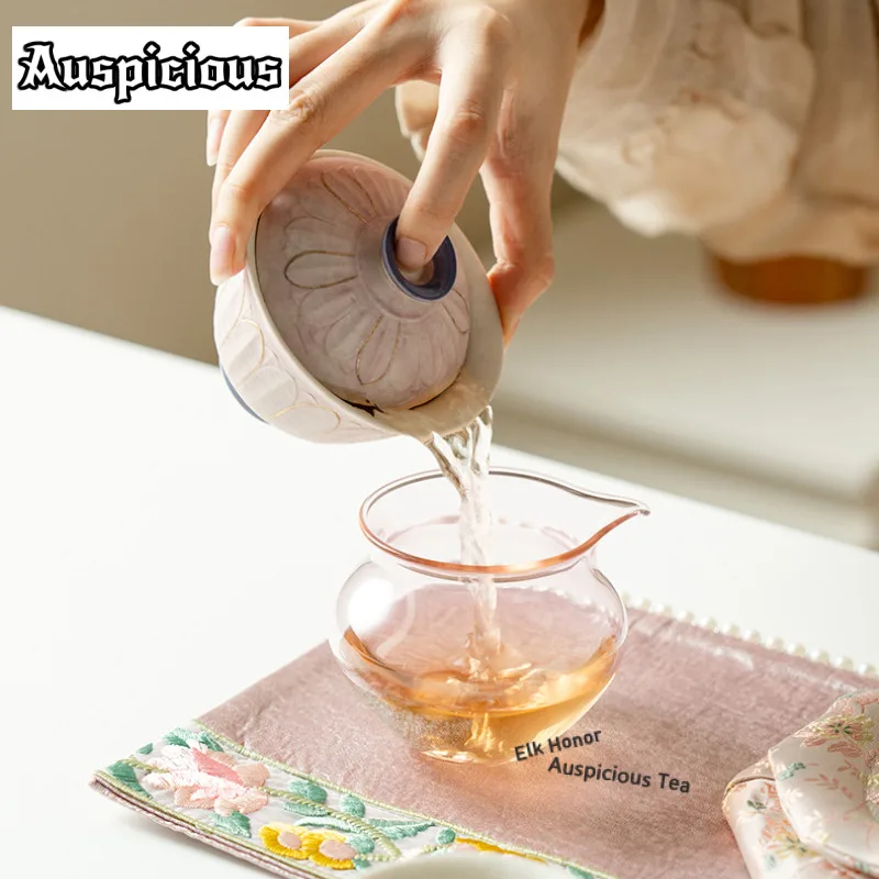 145ml Gold Drawing Louts Gaiwan Japanese Tea Tureen Household Tea Bowl With Lid Kit Tea Maker Cover Bowl Tea Ceremony Ornaments