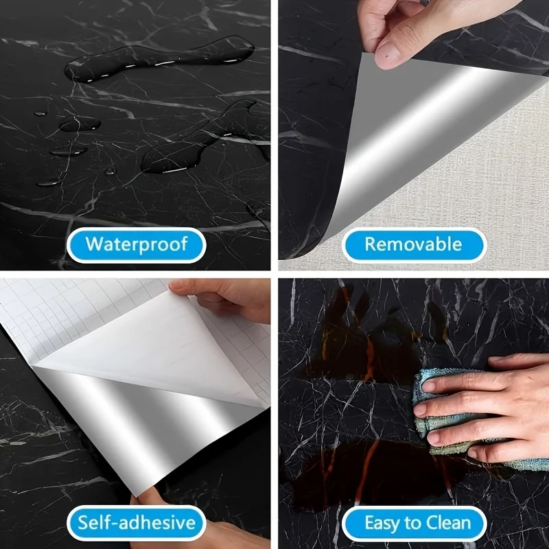 Faux Grid Contact Paper Peel And Stick, Wear Resistant Waterproof Self Adhesive Wallpaper Roll for Kitchen Living Room Bedroom