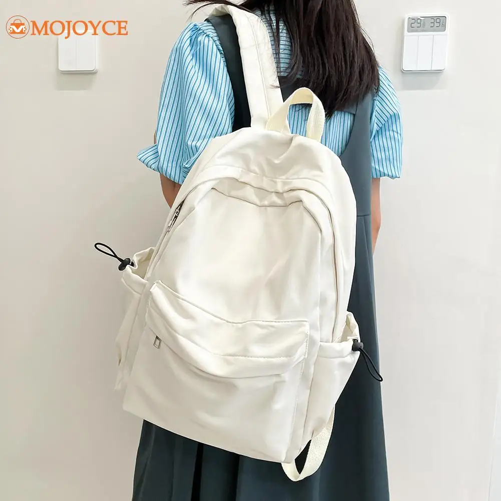 Japanese New College Rucksack 2023 Fashion Nylon Knapsack Large Capacity Simple Mochila Students Solid Schoolbag Travel Backpack