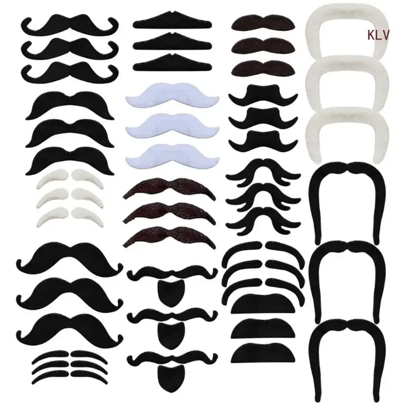 fausses moustaches barbes auto-adhésives, accessoires Costume Cosplay d'halloween pour femmes hommes, 1