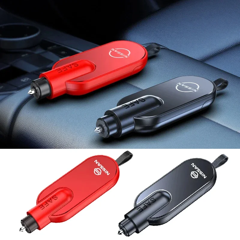 For Nissan Qashqai Leaf Juke Patrol Micra X Trail Tiida Navara Nismo Note Rouge Car Window Breaker Hammer Emergency Escape Tools