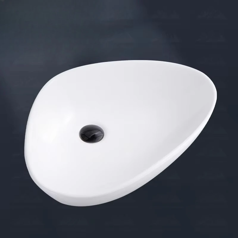 White irregular art sink, modern minimalist countertop basin