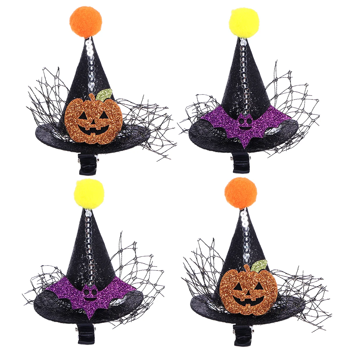 4 Pcs Beanie Hair Clip Teen Girls Accessories Fashionable Hairpin Demon Exquisite Workmanship Halloween Artificial Hat