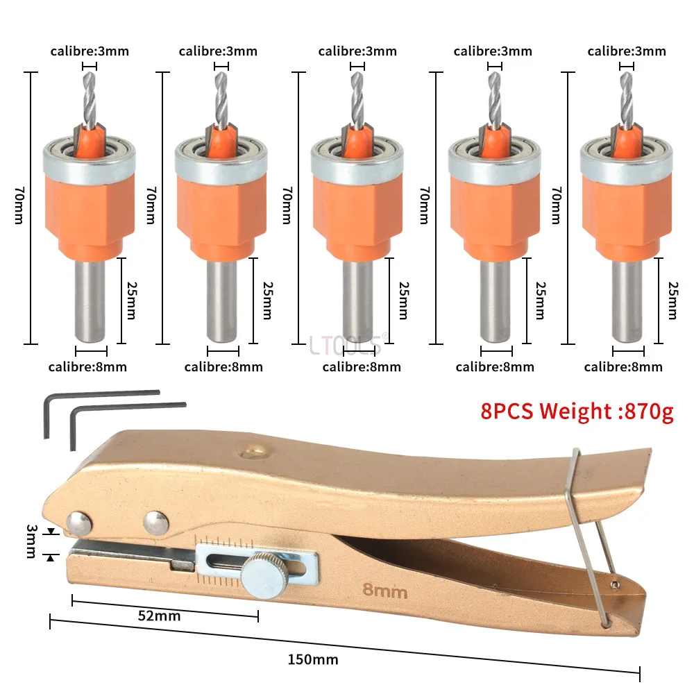 NEW Single Hole Punch 8mm Heavy Duty Hole Puncher Bit Set Portable Hole Edge Banding Punching Plier Handheld Metal Punching Tool