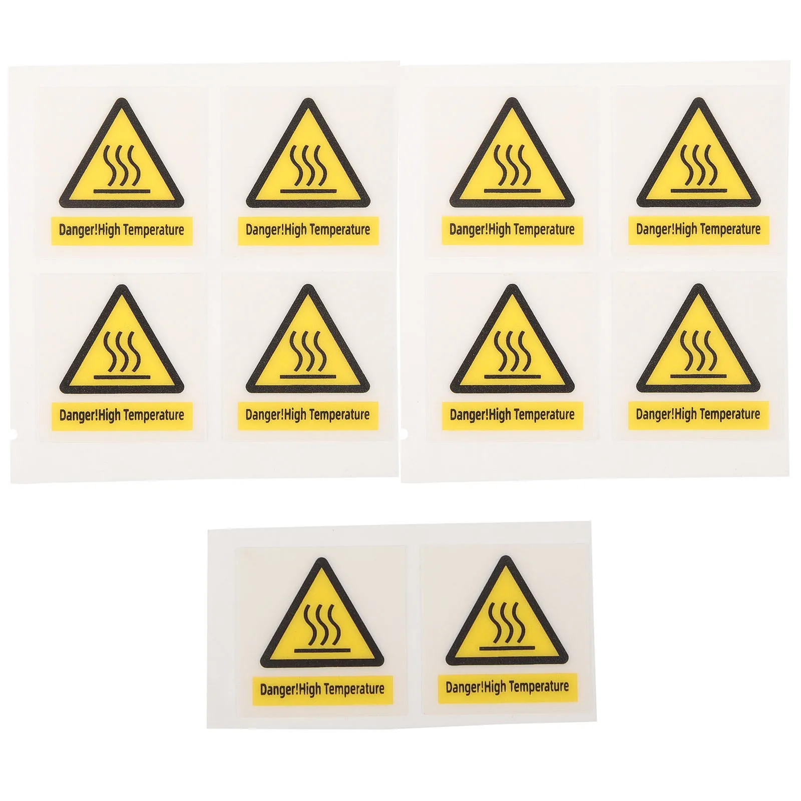 10pcs High Temperature Warning Labels 30x30mm Safety Stickers Equipment Decals Scald Signs Caution Hot Surface Matte PC Material