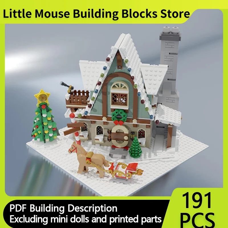 

City Street View Model MOC Building Bricks Winter Club House Modular Technology Gifts Holiday Assemble Children Toys Suit