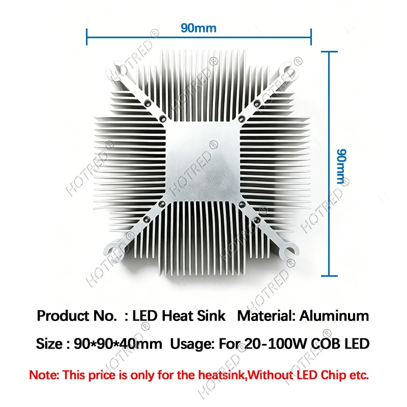 20W 30W 50W 100W Aluminum COB LED Heatsink Aluminum Radiator Cooler Cooling Base For DIY LED Plant Grow Light UV Lamp Assembly