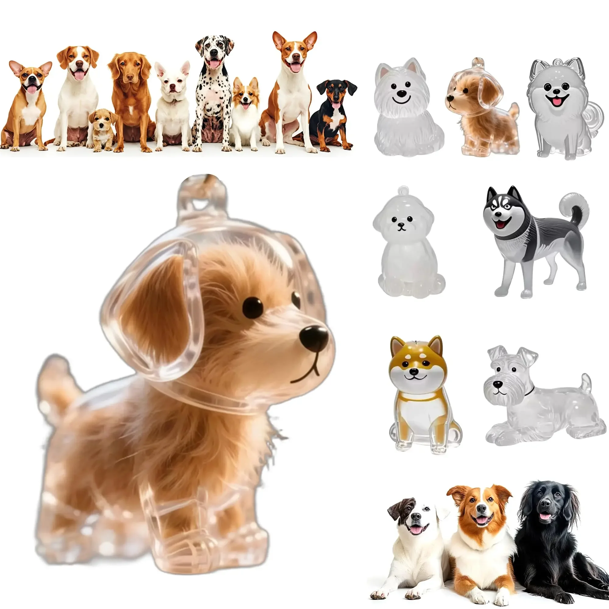 Adorable Pet Memorial Capsule Transparent Pet Hair Storage Pendant for DIY Handmade Pet Memorial Keychain Accessories